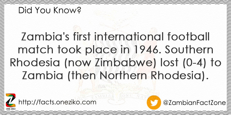 Zambia's first international football match took p...