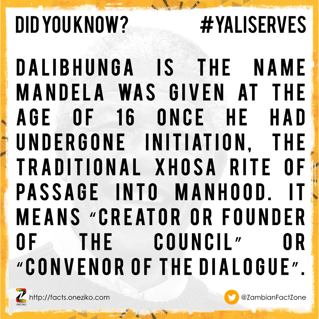 Dalibhunga is the name Mandela was given at the ag...