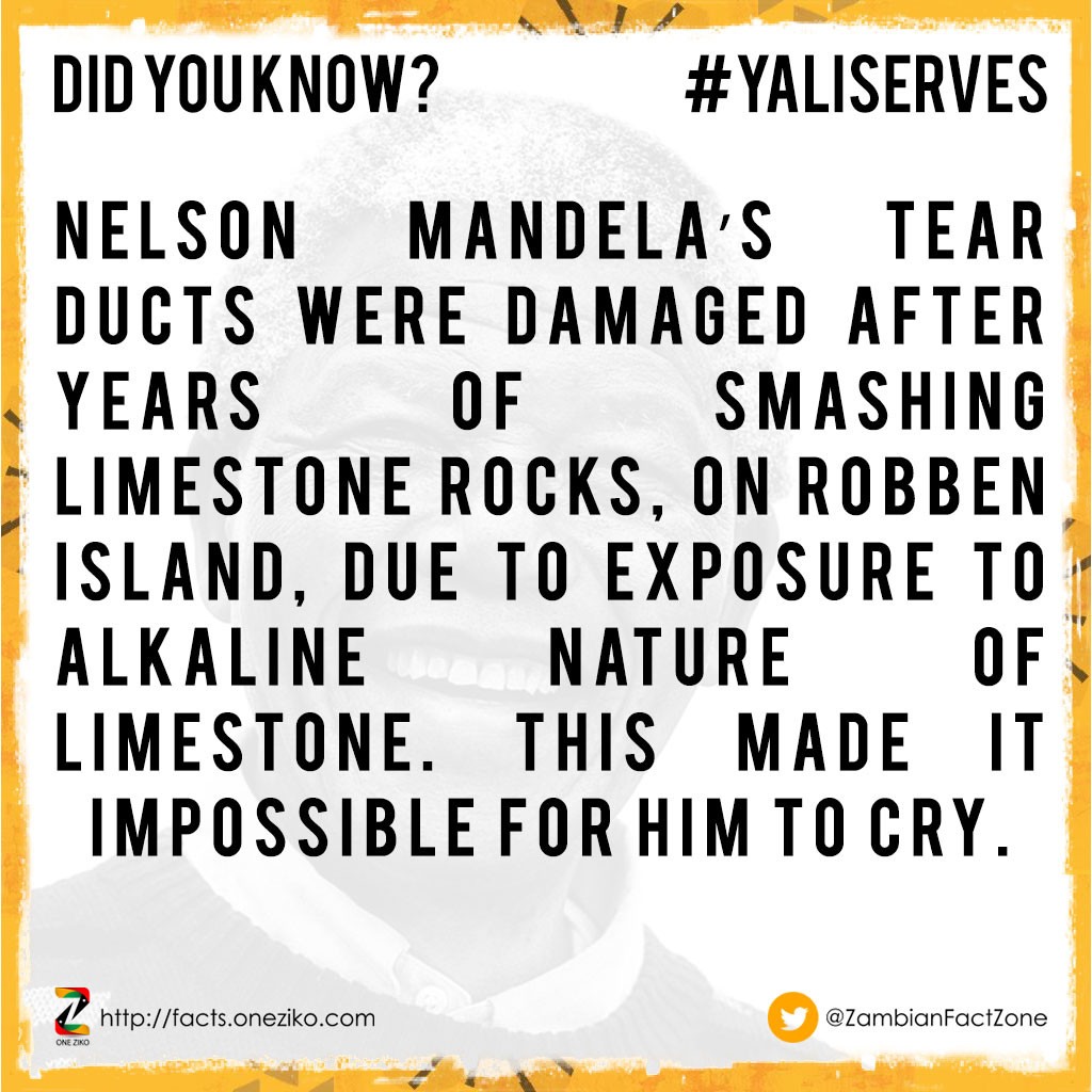 Nelson Mandela’s tear ducts were damaged after yea...