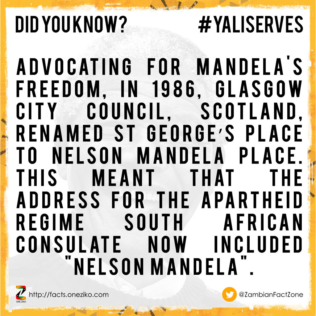 Advocating for Mandela's freedom, in 1986, Glasgow...