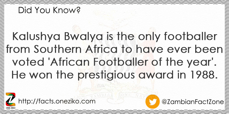 Kalushya Bwalya is the only footballer from Southe...