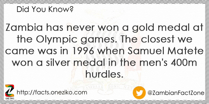 Zambia has never won a gold medal at the Olympic g...